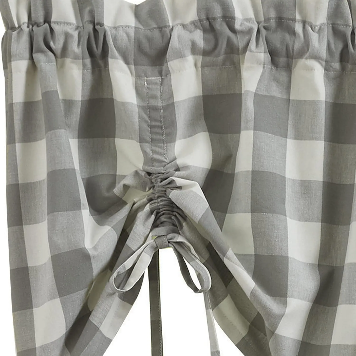 Park Designs Buffalo Check Lined Farmhouse Dove Valance 60"