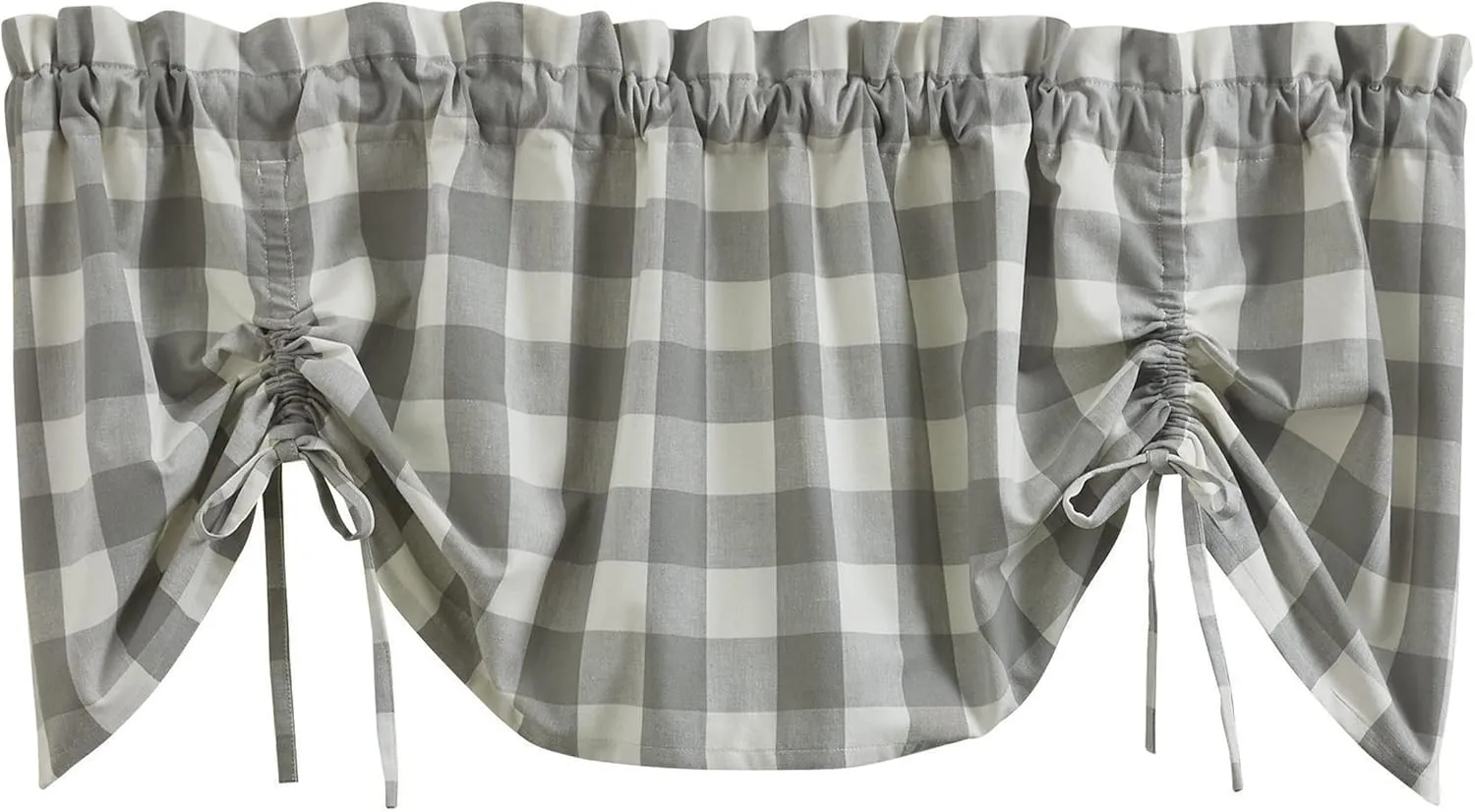 Park Designs Buffalo Check Lined Farmhouse Dove Valance 60"
