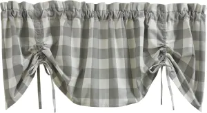 Park Designs Buffalo Check Lined Farmhouse Dove Valance 60"