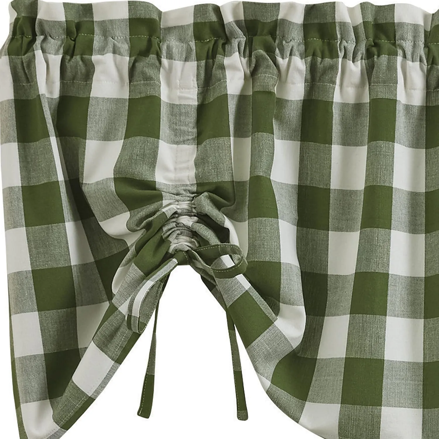 Park Designs Buffalo Check Lined Farmhouse Sage Valance 60"