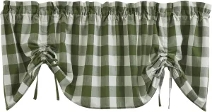 Park Designs Buffalo Check Lined Farmhouse Sage Valance 60"