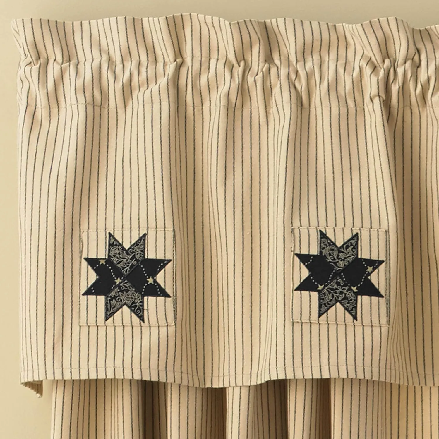 Park Designs Carrington Lined Ticking Patch Valance
