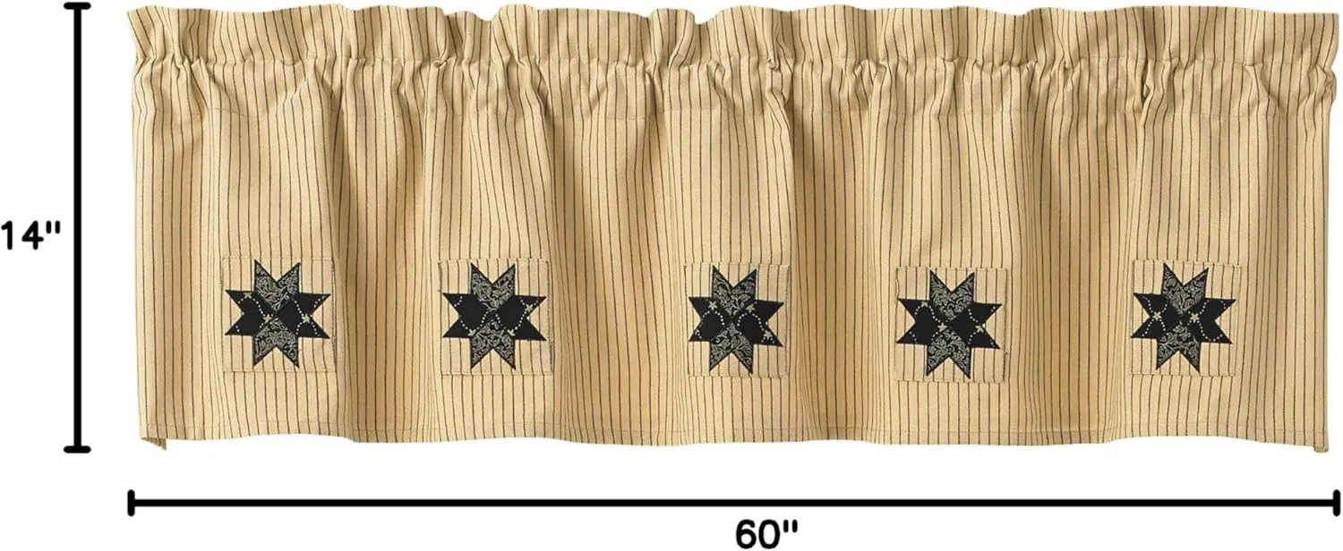 Park Designs Carrington Lined Ticking Patch Valance