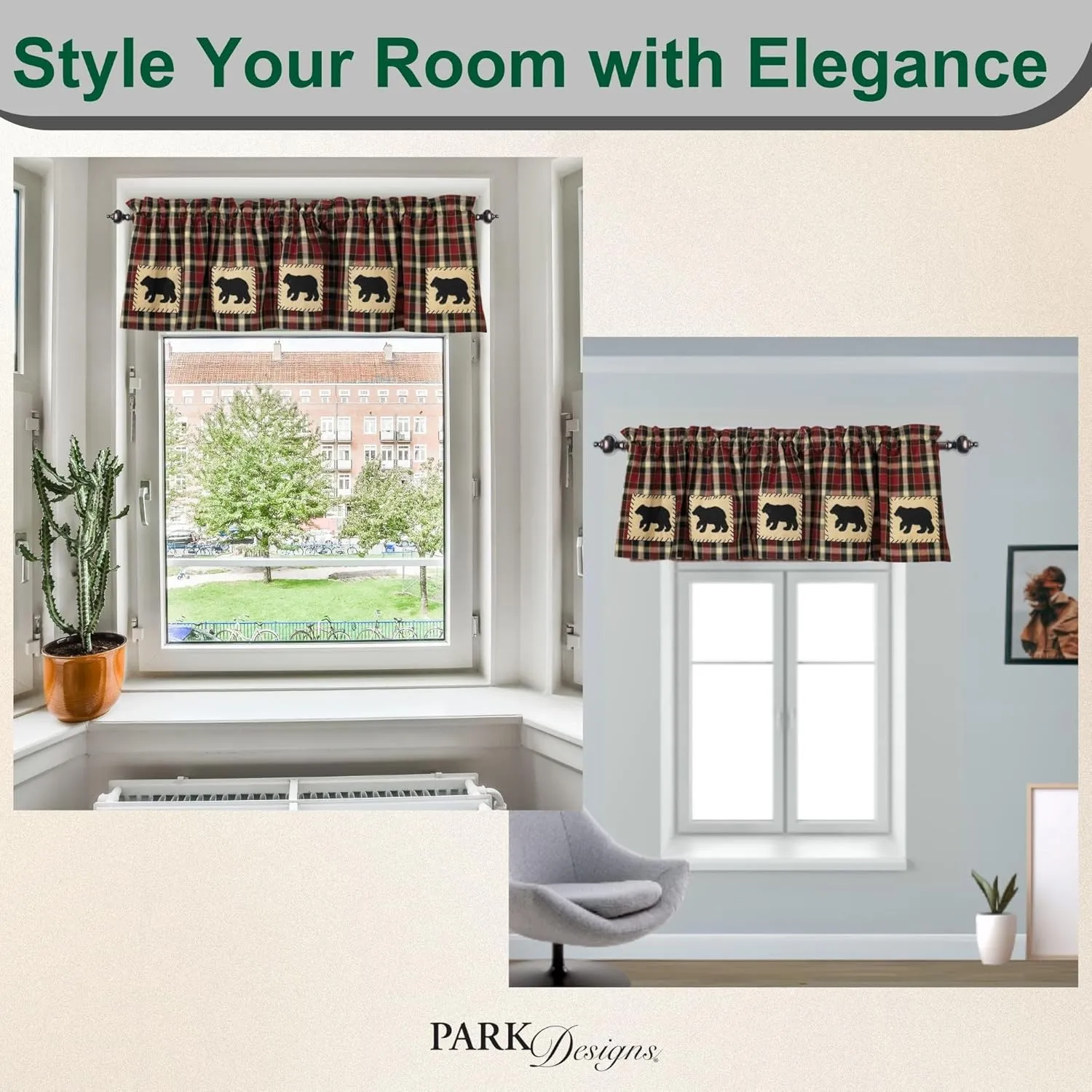 Park Designs Concord Bear Lined Valance, 60 x 14
