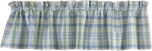 Park Designs Farmhouse Kitchen Valances for Windows - Blue Sarasota | Fall Decor Window Valance Curtain | Plaid Curtain Windows | 72"x14"