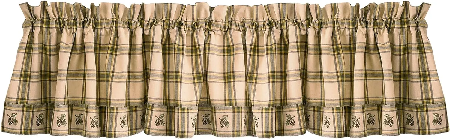 Park Designs Farmhouse Kitchen Valances for Windows - Plaid Pine Lodge | Fall Decor Window Valance Curtains | Plaid Curtain Valances for Windows | Boho Living Rooms & Bathrooms | 72" x 14"