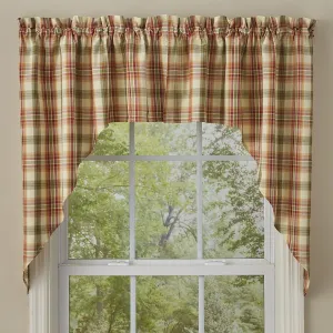 Park Designs Lemon Pepper Swag - Country Plaid Window Treatment | 72" x 36" | Farmhouse Kitchen Curtain | Unlined Cotton Valance | Primitive Window Décor | Easy Rod Pocket Mounting
