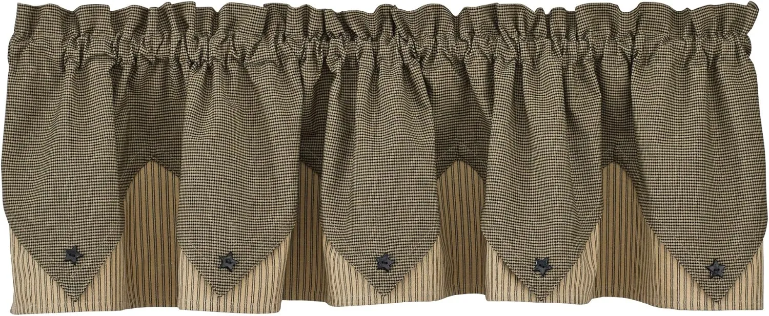 Park Designs Primitive Spice Lined Point Valance, 72 x 15