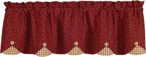 Park Designs Red Apple Jack Lined Scallop Valance - 58" x 15" | Farmhouse Window Treatment | Country Chic Plaid Curtain | Rod Pocket Panel for Kitchen, Living Room, or Bathroom