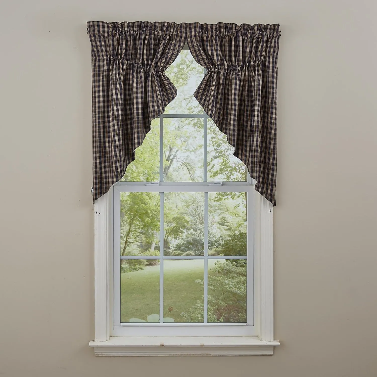 Park Designs Sturbridge Lined Gathered Swag 72 X 36 Navy