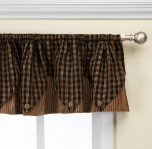 Park Designs Sturbridge Point Valance, 72 x 15, Black