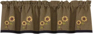 Park Designs Sunflower Check Lined Valance, 60 x 14