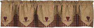 Park Designs Wine Sturbridge Heart Embroidered Point Valance