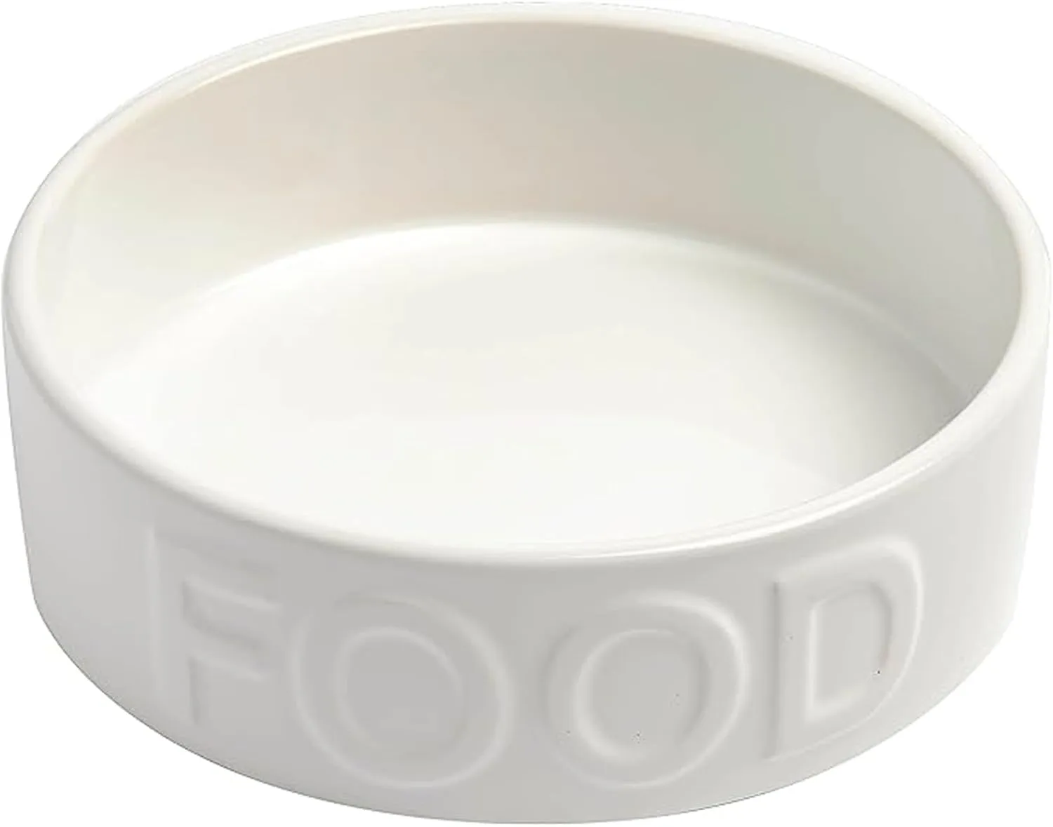 Park Life Ceramic Pet Bowls – Food Water Bowls for Dogs and Cats - Cute Pet Bowl for Small Medium and Large Size Dogs and Cats - Puppy Bowls (Large, White)