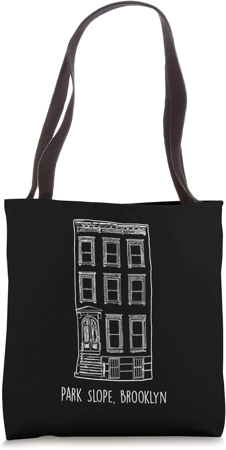 Park Slope Brooklyn Brownstone Illustration Tote Bag