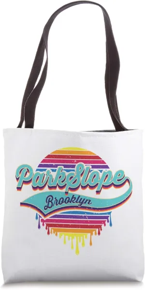 Park Slope, Brooklyn Typographic Dripping Paint Design Tote Bag