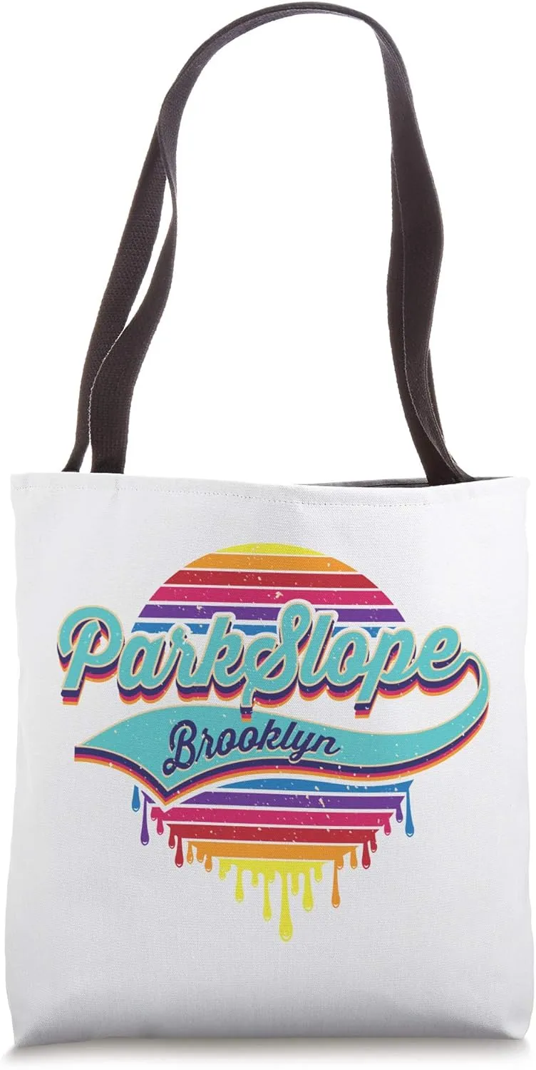 Park Slope, Brooklyn Typographic Dripping Paint Design Tote Bag