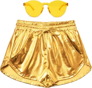 Perfashion Women's Metallic Shorts Summer Sparkly Hot Outfit Shiny Short Pants