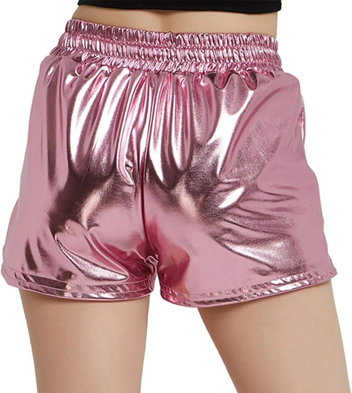 Perfashion Women's Metallic Shorts Summer Sparkly Hot Outfit Shiny Short Pants