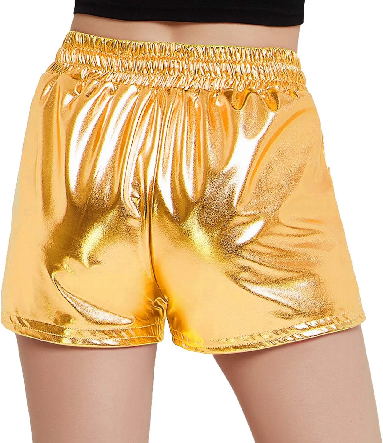 Perfashion Women's Metallic Shorts Summer Sparkly Hot Outfit Shiny Short Pants