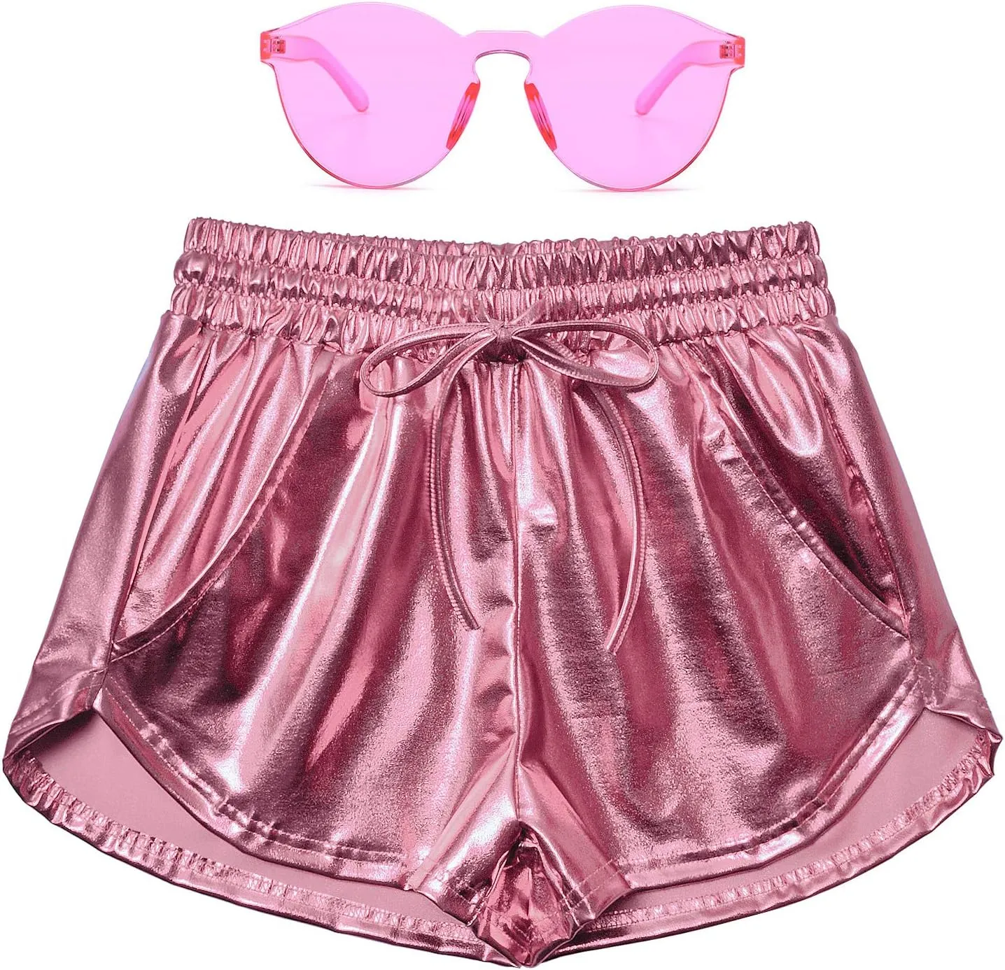 Perfashion Women's Metallic Shorts Summer Sparkly Hot Outfit Shiny Short Pants