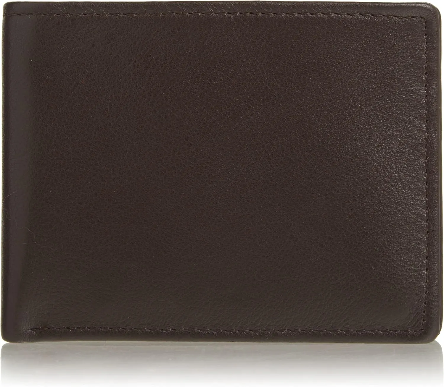 Perry Ellis Men's Park Avenue 100% Leather Wallet with Passcase, Bifold, Durable & Versatile, Black