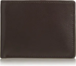 Perry Ellis Men's Park Avenue 100% Leather Wallet with Passcase, Bifold, Durable & Versatile, Black
