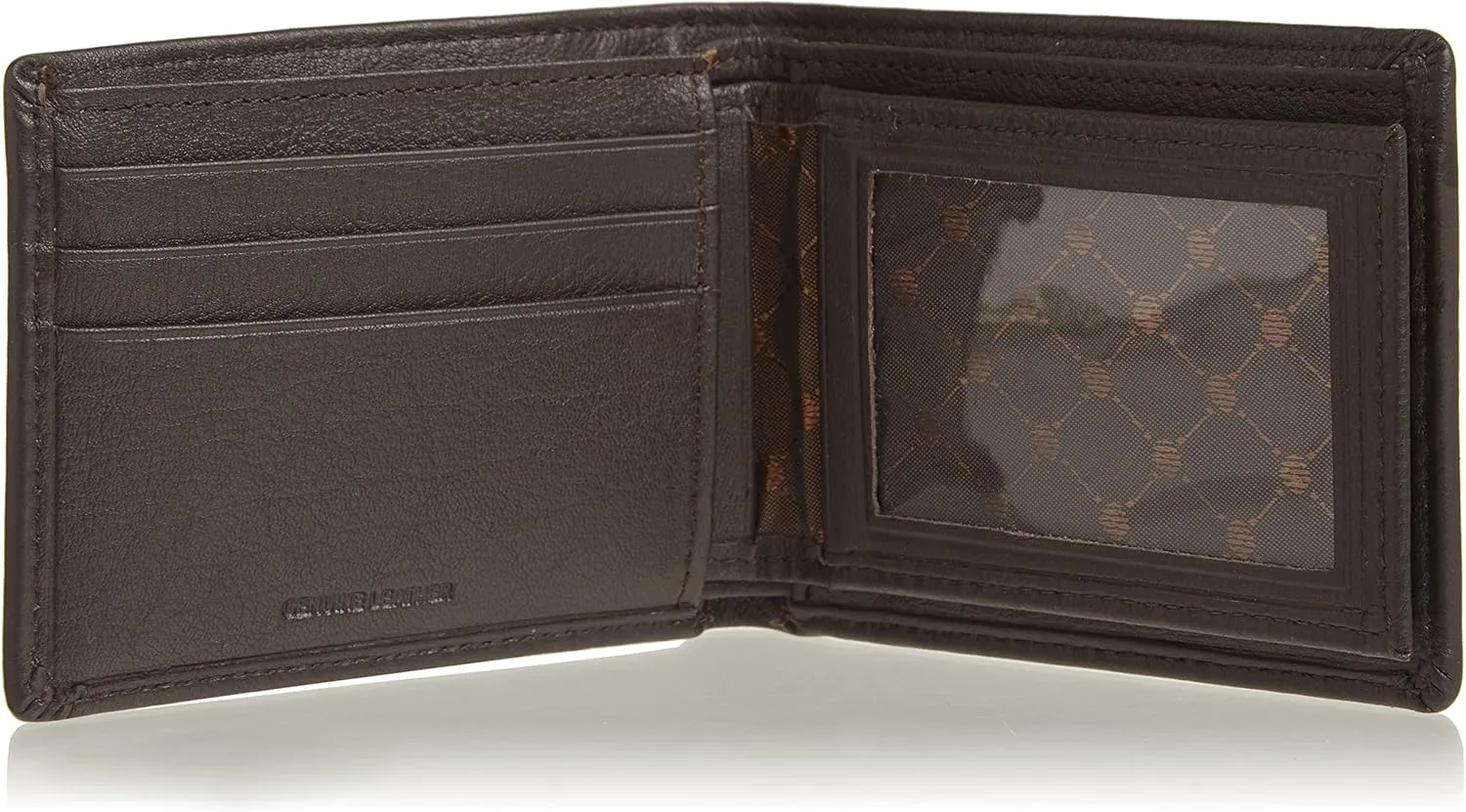 Perry Ellis Men's Park Avenue 100% Leather Wallet with Passcase, Bifold, Durable & Versatile, Black