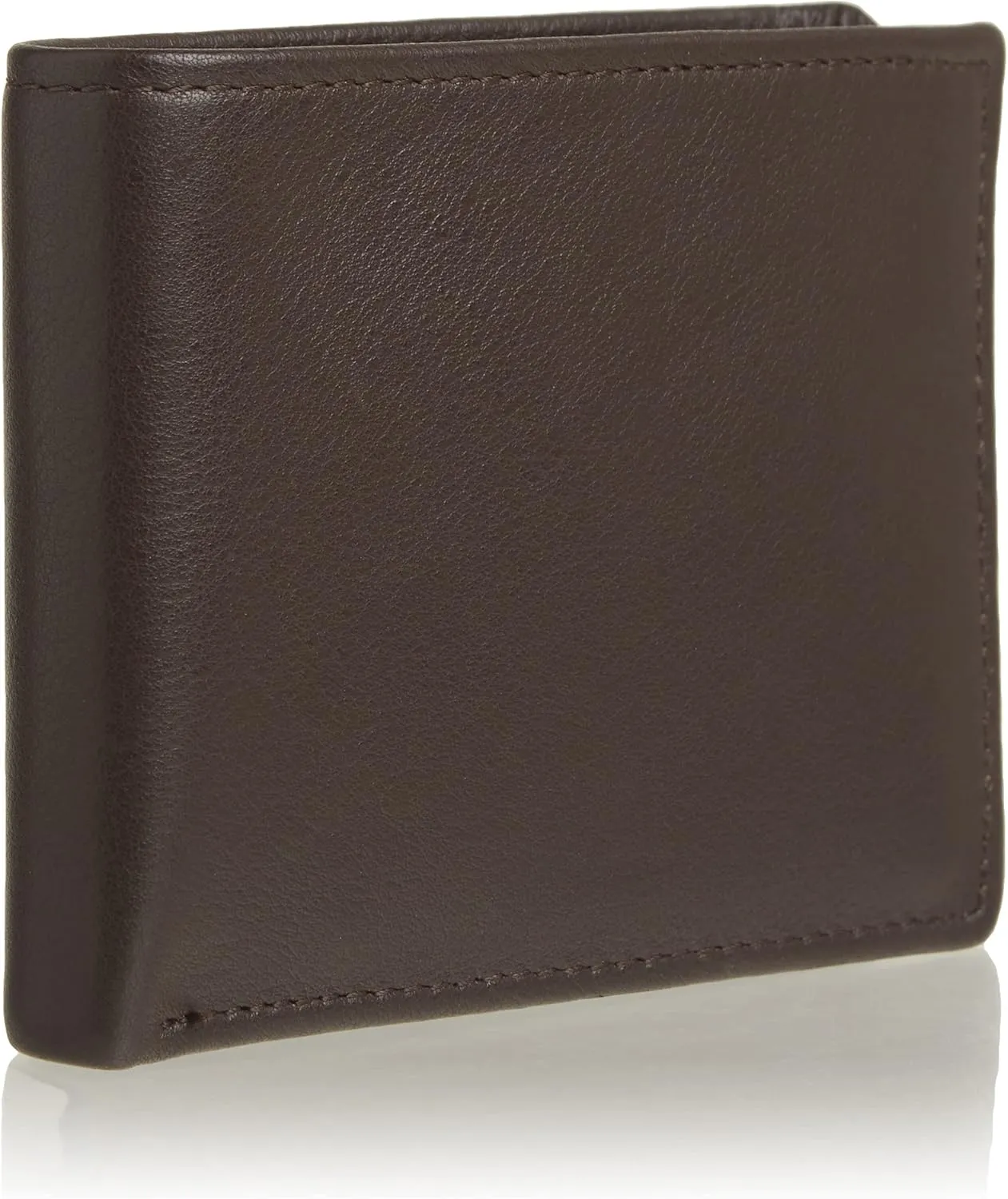 Perry Ellis Men's Park Avenue 100% Leather Wallet with Passcase, Bifold, Durable & Versatile, Black