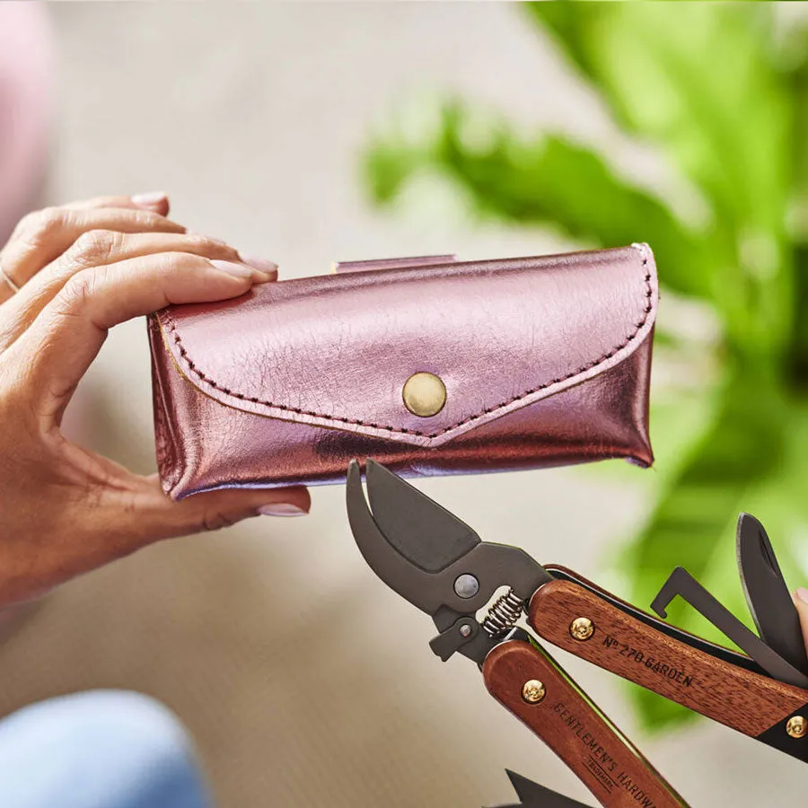 Personalised Leather Holder and Gardening Tool For Mums
