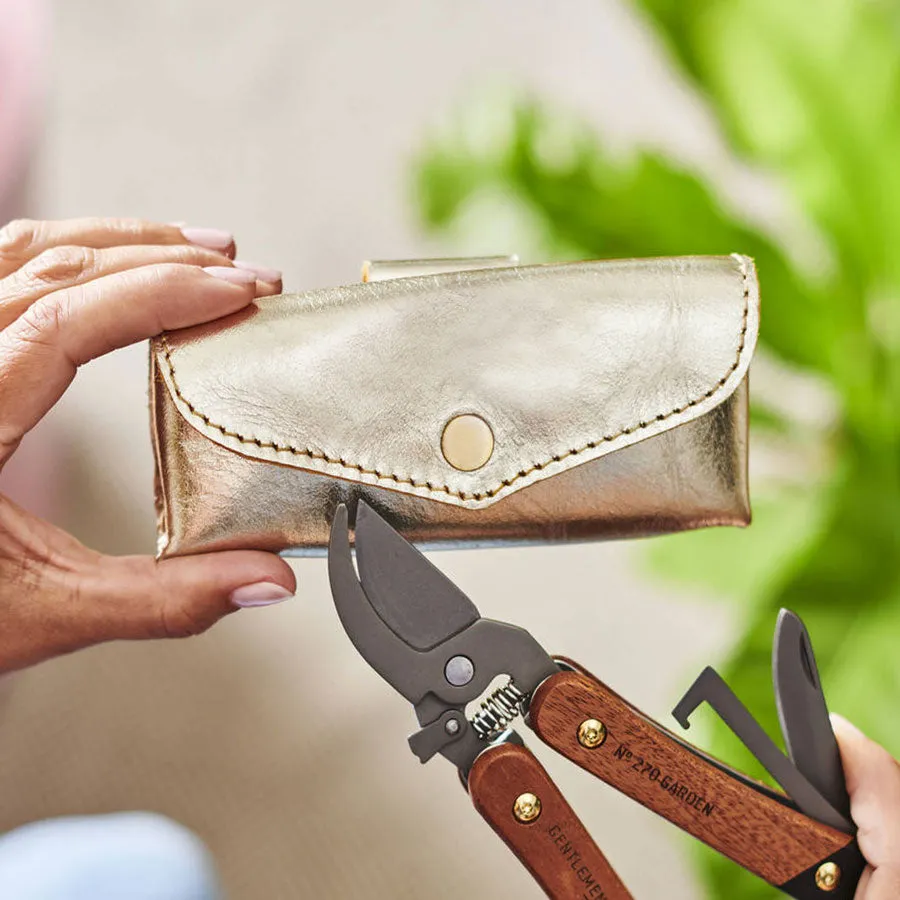 Personalised Leather Holder and Gardening Tool For Mums