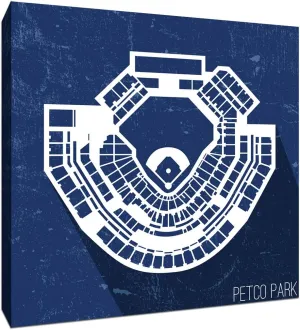 Petco Park Seating Map - Baseball Seating Map - 24x24 Gallery Wrapped Canvas Wall Art