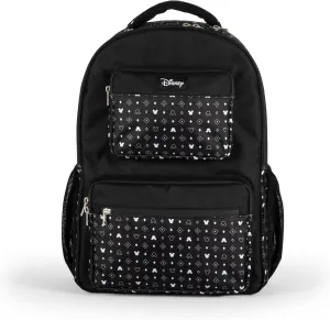 PICNIC TIME Disney Classic Mickey Mouse Park Tripper Day Bag, Cooler Backpack, Soft Cooler Backpack, Insulated Lunch Bag, Disneyland & Disney World Backpack, (Black with White Pattern)