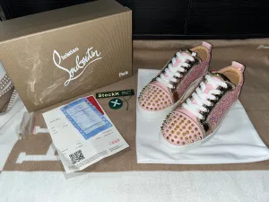 Pink Sparkly Red Bottom Trainers