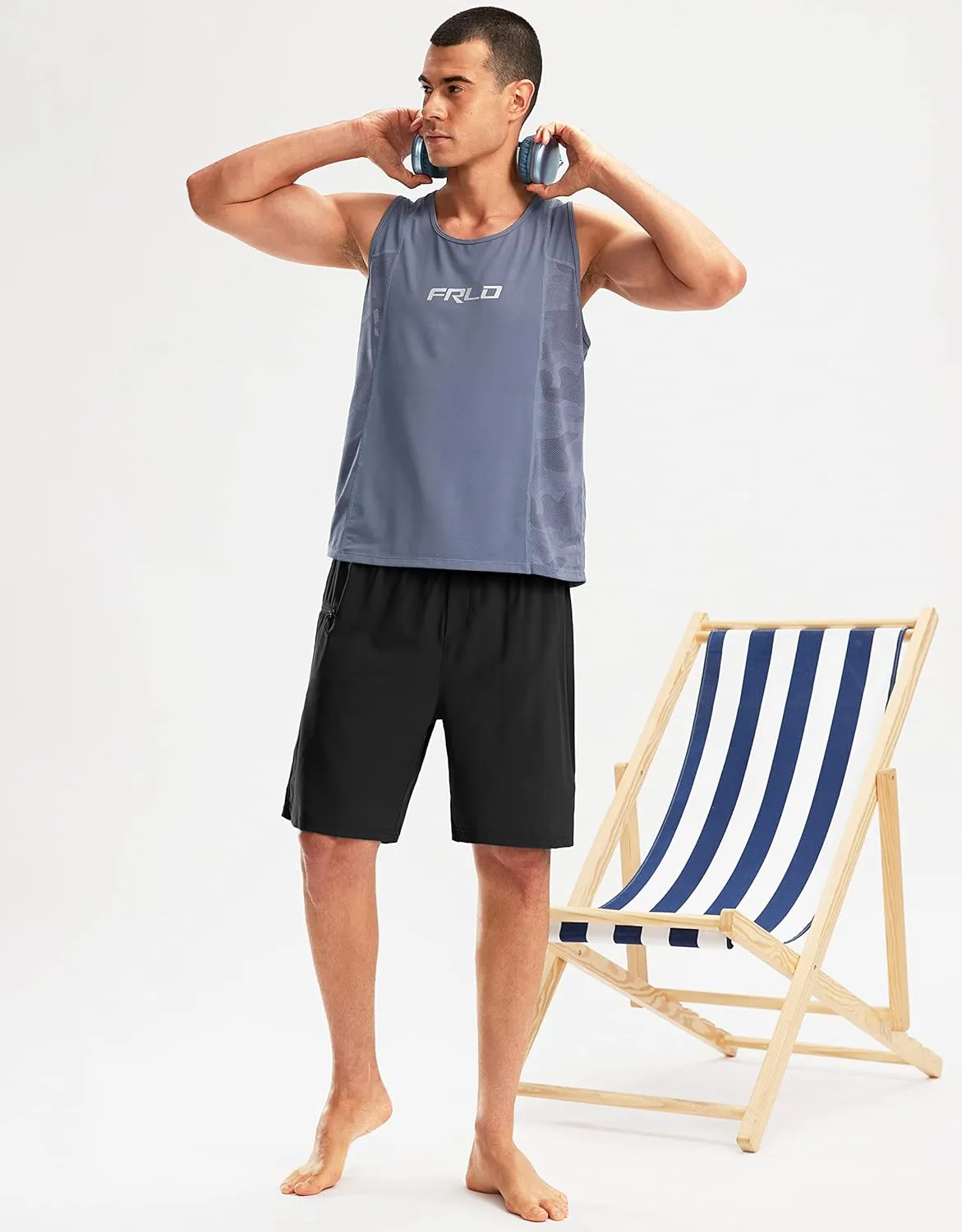 Pinkbomb Men's Swim Trunks with Compression Liner 9 Inch Quick Dry Swimsuit Swimming Swim Board Shorts for Men with Pockets