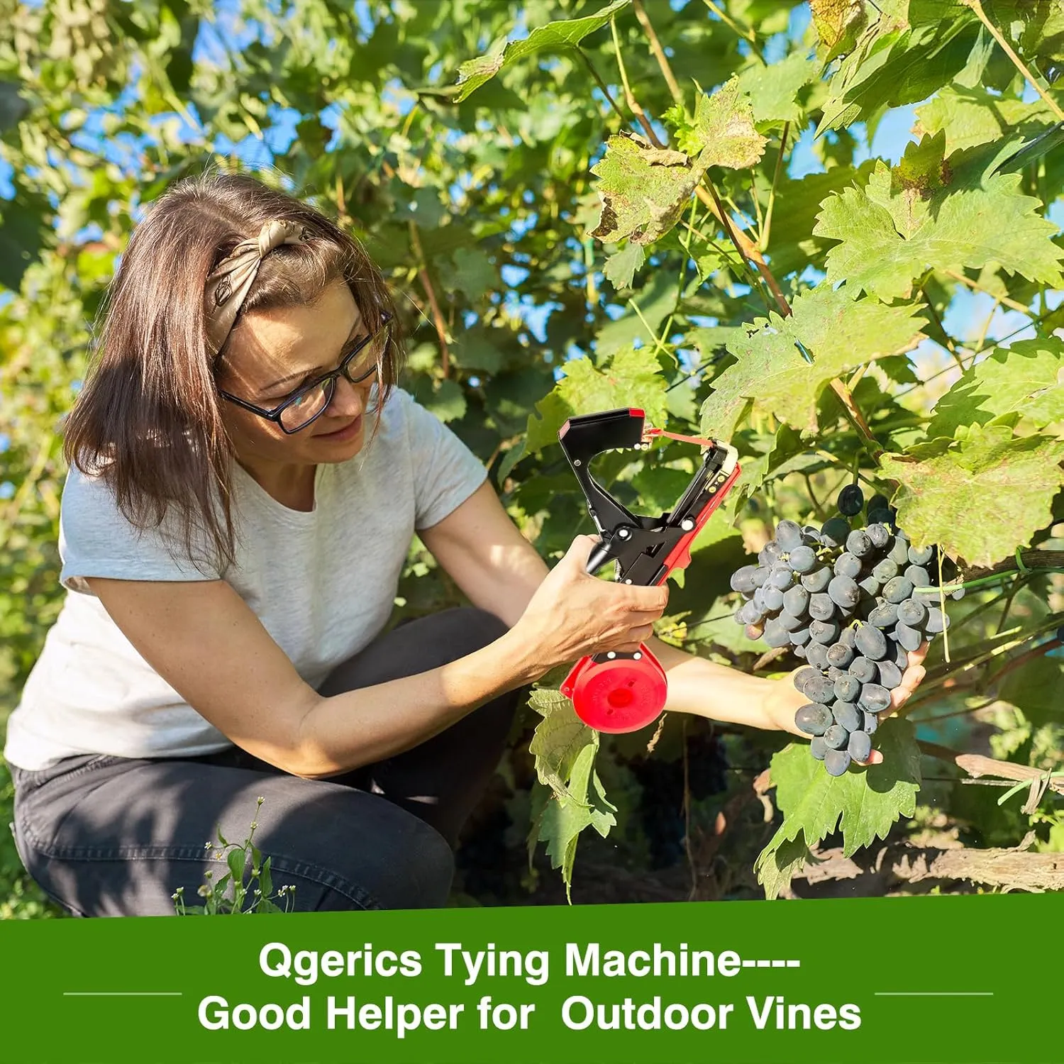 Plant Tying Machine,Tape Tool for Tomatoes Peppers Grapes Cucumbers Floral Support and Vining Vegetables,with Tapes, Spare Parts, Staples,Great for Gardeners Farmers