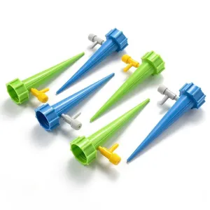 Plant Watering Spikes Self Watering Spikes Water Dripper For Plants Adjustable Plant Watering Devices With Slow Release Control Valve Switch (4 pcs)