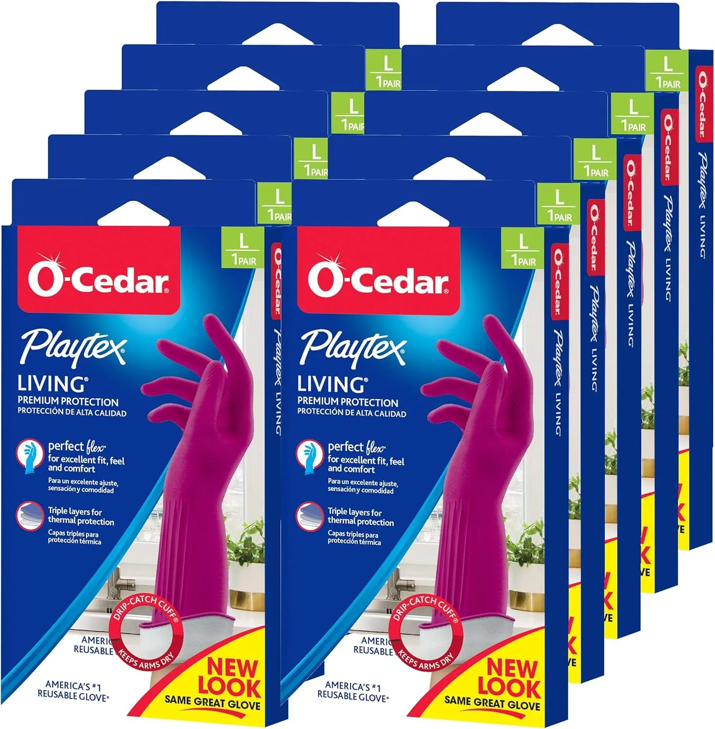 Playtex Gloves Living Premium Protection, Large 1 Pair ( Pack of 10)