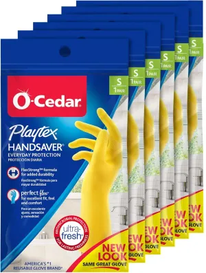 PLAYTEX HandSaver Reuseable Rubber Cleaning Gloves 6 Pairs
