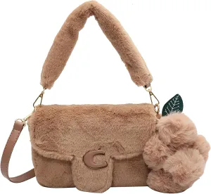 Plush Crossbody Fluffy Underarm Bag Shoulder Bag Vintage Handbag
