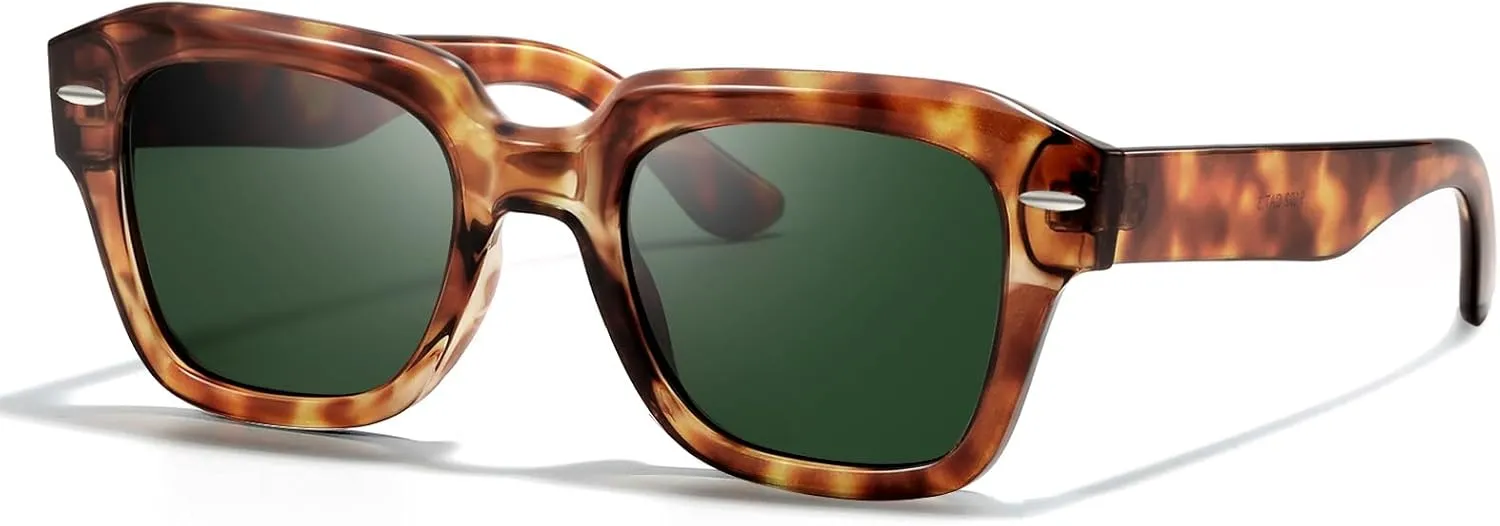 Polarized Sunglasses Womens Classic Retro Square Shape Sunglasses for Women Men Driving Fishing UV Protection