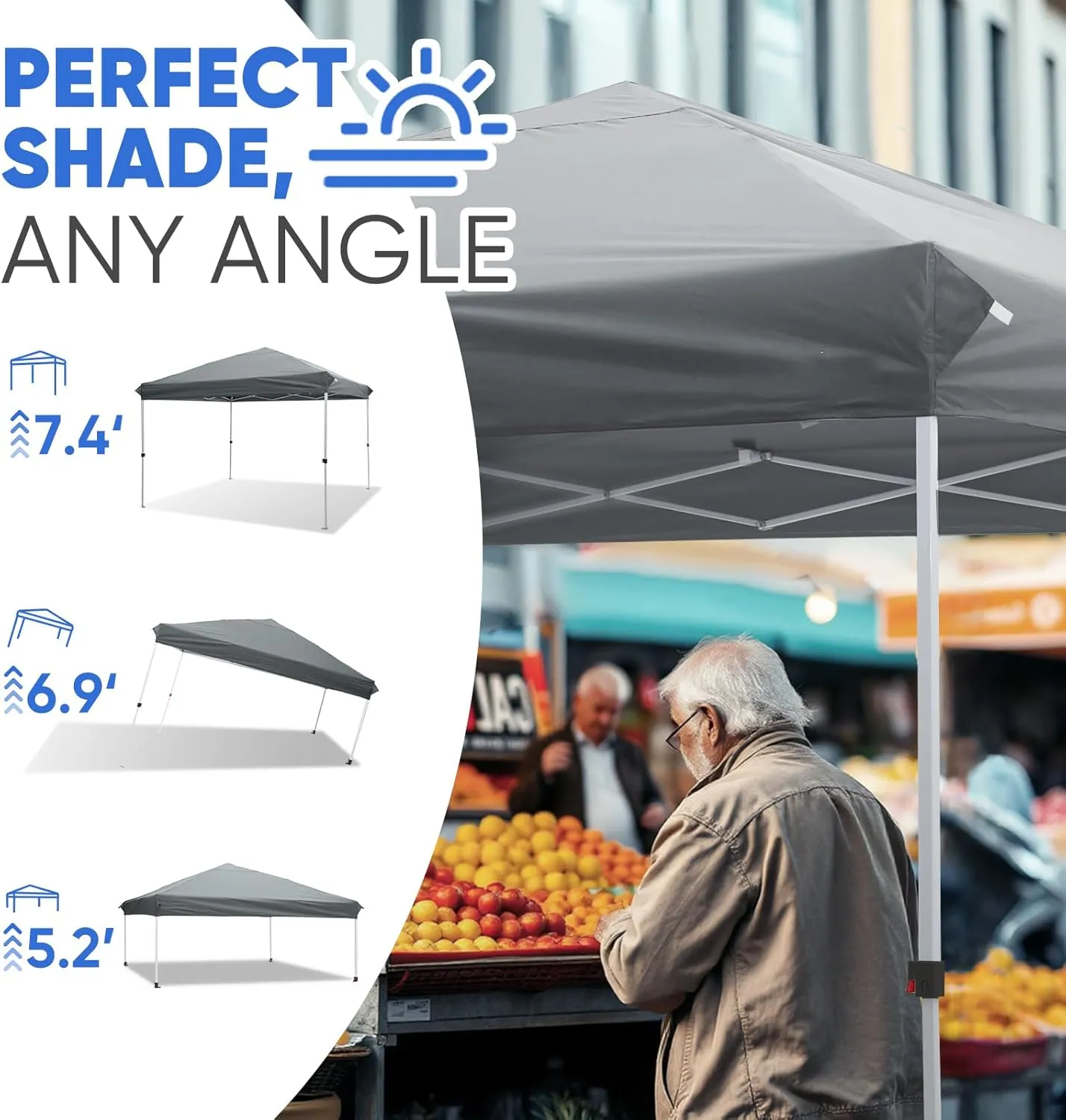 Pop Up Canopy Tent Easy Setup 10x10 Instant Gazebo Portable Shelter with Carrying Bag for Events, Camping, Market