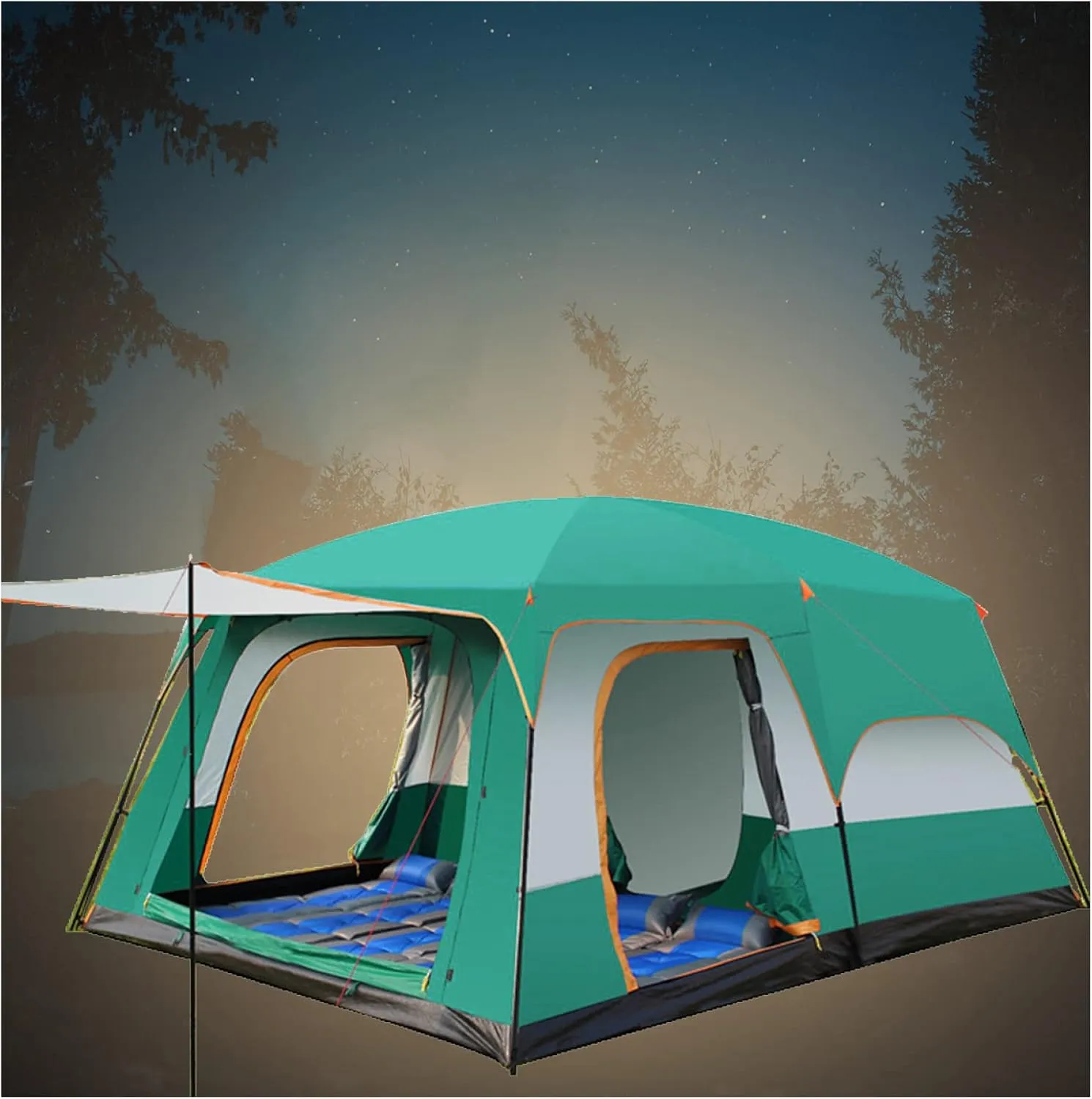 Pop-Up Tents 5 to 8 Persons Sun Protection,Ventilation Tents for Camping Waterproof Practical and Lightweight Teepee Tents for Camping for Hiking Backpacking