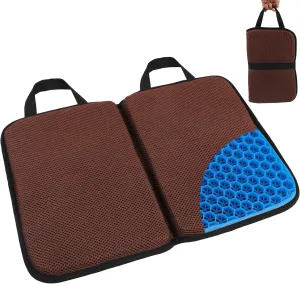 Portable Gel Seat Cushion,Travel Seat Cushion Foldable Cushion for Airplane Seats, Camping, Bleachers, Flights, Commute