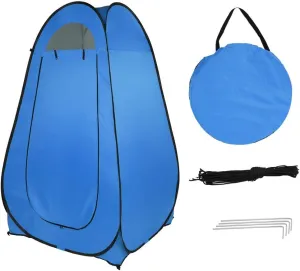 Portable Pop Up Dressing Tent Shower Tent with Window, Outdoor Changing & Fitting Room Toilet Camping Shelter,Blue