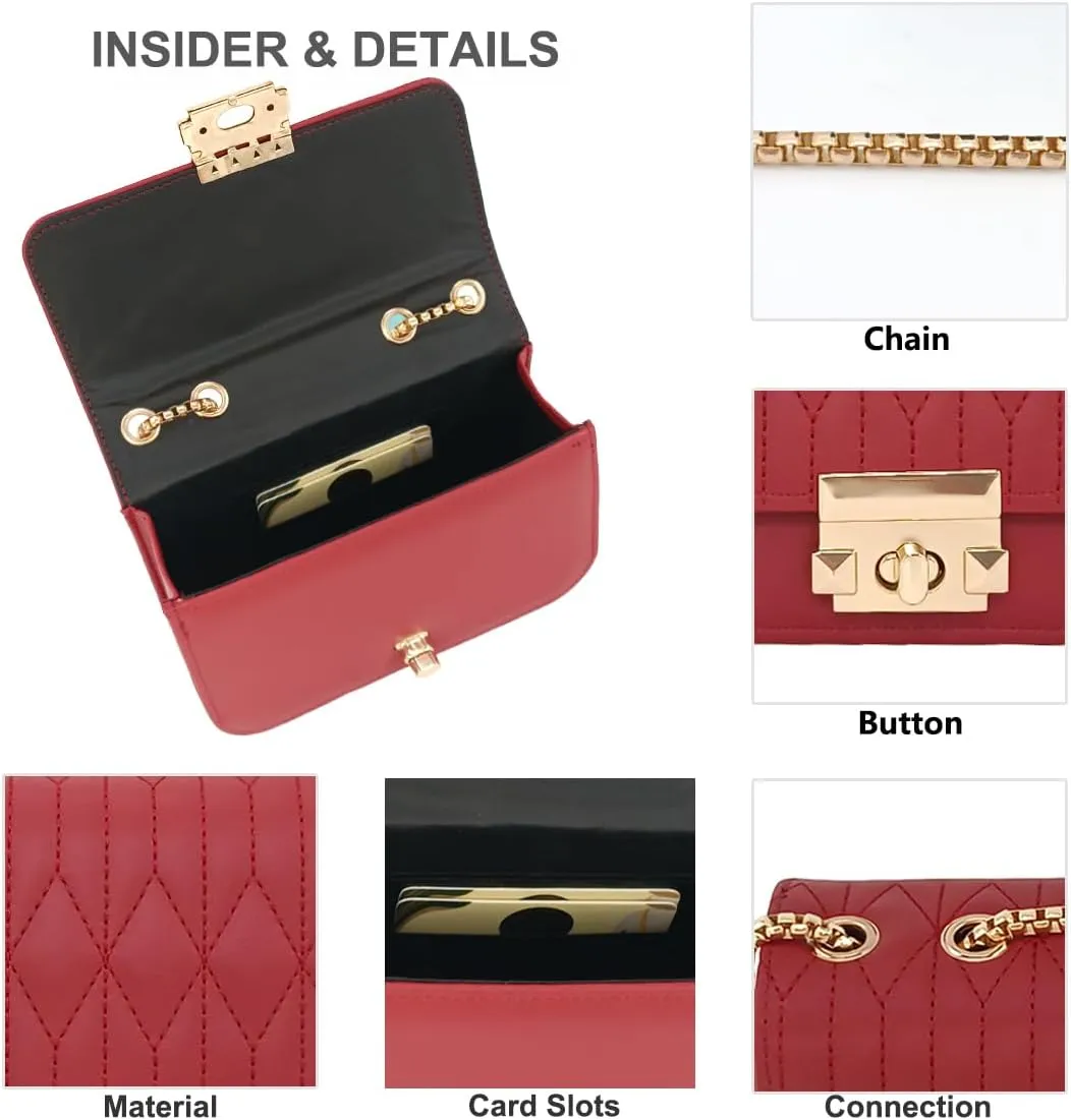 PORT&LOTUS Mini Shoulder Bag for Women PU Leather Small Bags for Women Little Tote Bag Women Purses