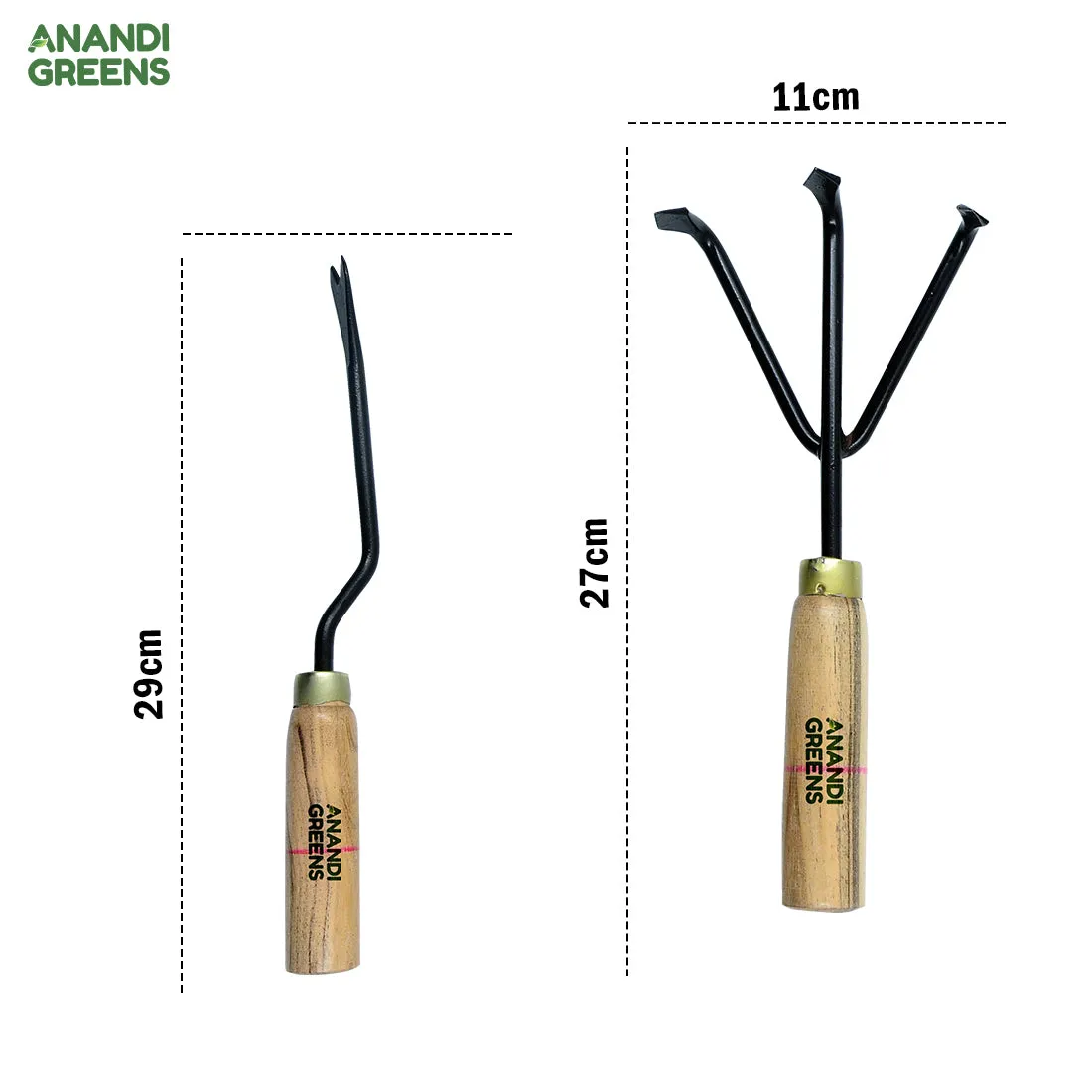 Premium Quality Gardan Trowel Tools Set 5 Pcs With Wooden Handle