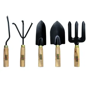 Premium Quality Gardan Trowel Tools Set 5 Pcs With Wooden Handle