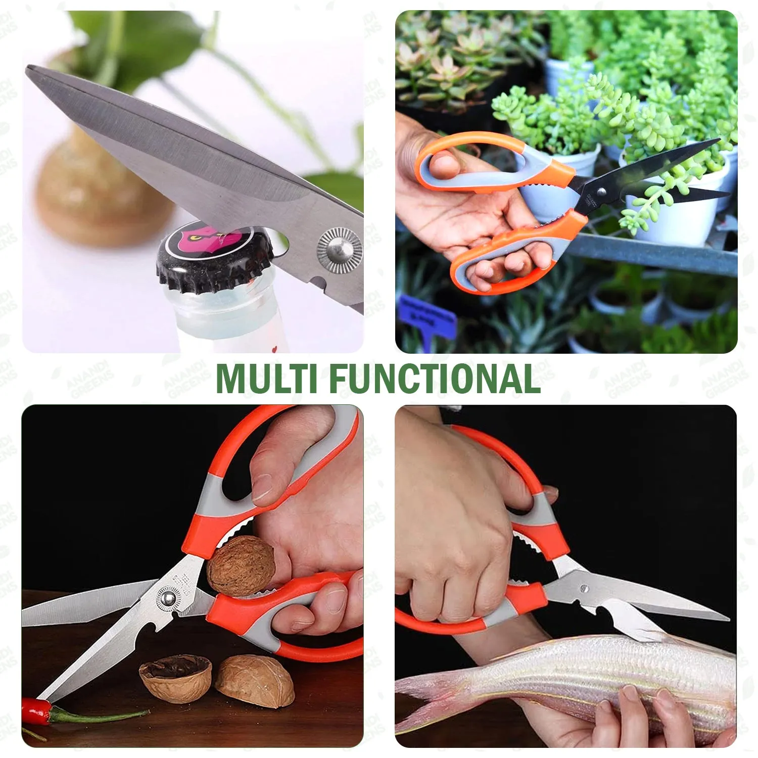 Premium Quality Gardening Scissors - Sharp Stainless Steel Blades