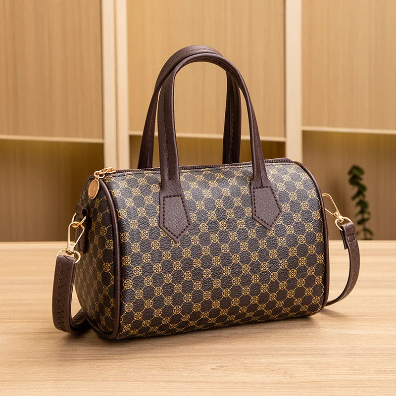 Printing Color Contrast Plaid Round Pillow Bags